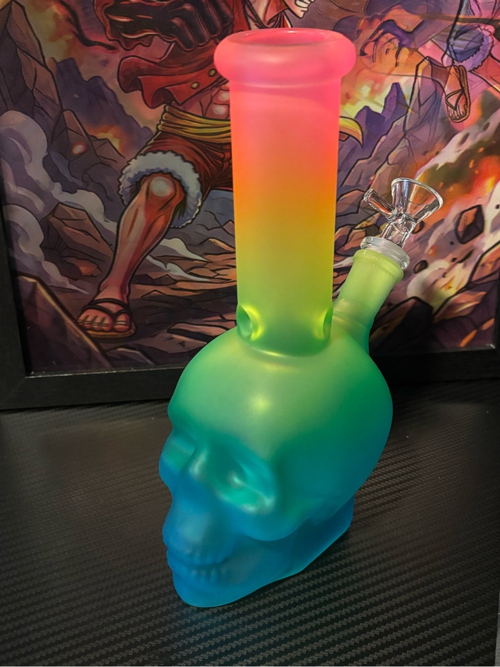Frosted Skull Glass Rainbow - Home Art